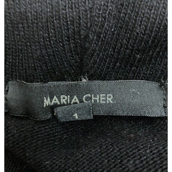 Maria Cher Sweater 1/US S Black Gray Colorblock Angora Wool Cowl Neck Argentina - Picture 13 of 16